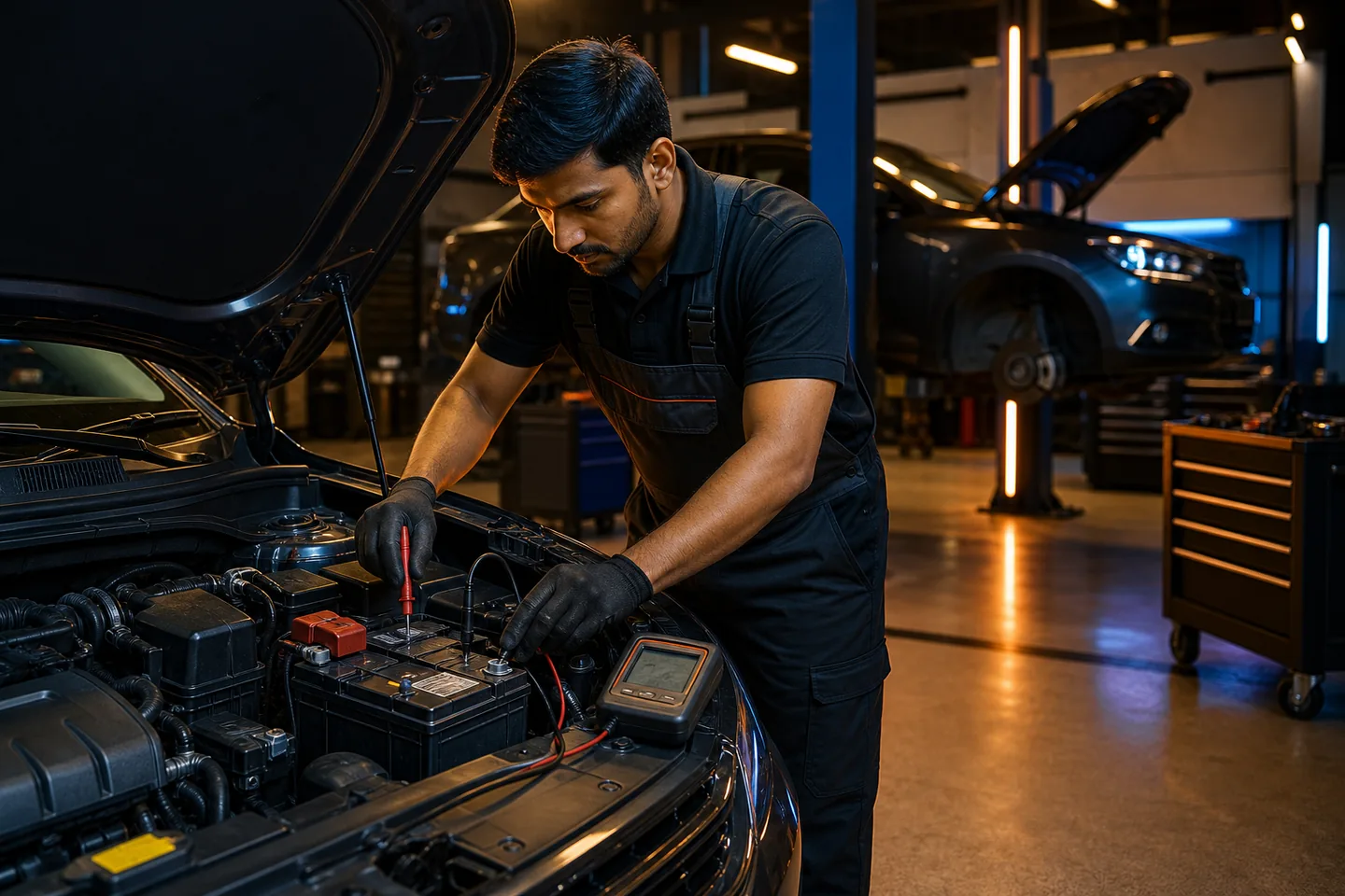 Car battery and starting-system winter inspection